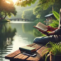 Digital Detox mit Buch statt Handy