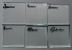 Untersuchte Glasproben. Von links