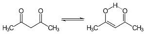 Keto- und Enolform von Acetylaceton 