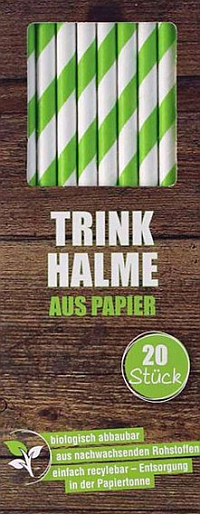 Umverpackung einer Probe Trinkhalme
