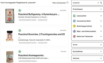 Screenshot Portal Lebensmittelwarnung.de 